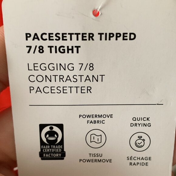 ATHLETA Pacesetter Tipped 7/8 Tight Leggings in Cardinal Red/White Sz LARGE - Picture 6 of 6